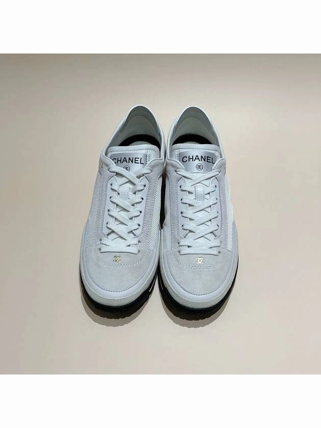 CC Mesh Suede Low Top Sneakers White Chanel Target Sneakers