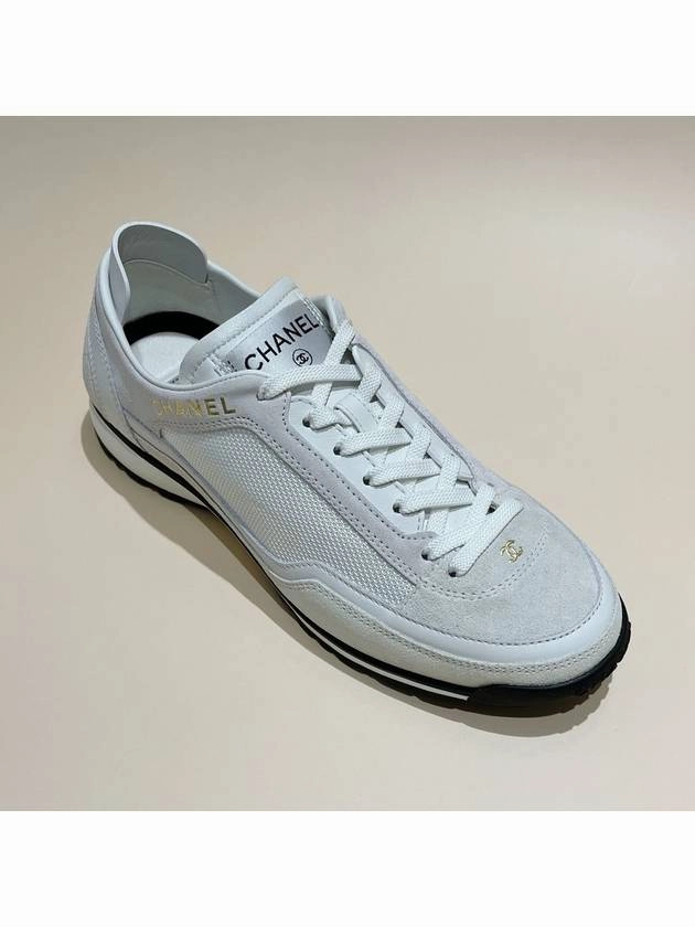 CC Mesh Suede Low Top Sneakers White Chanel On Sneakers