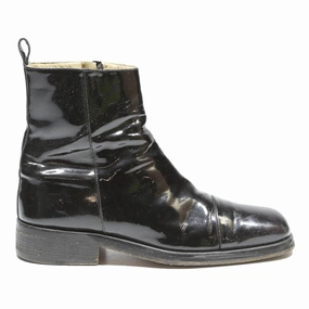 Dr Chelsea Boots 2976 GUCCI Mens Black Leather Ankle Boots UK 7.5 Designer Zip-Up Footwear