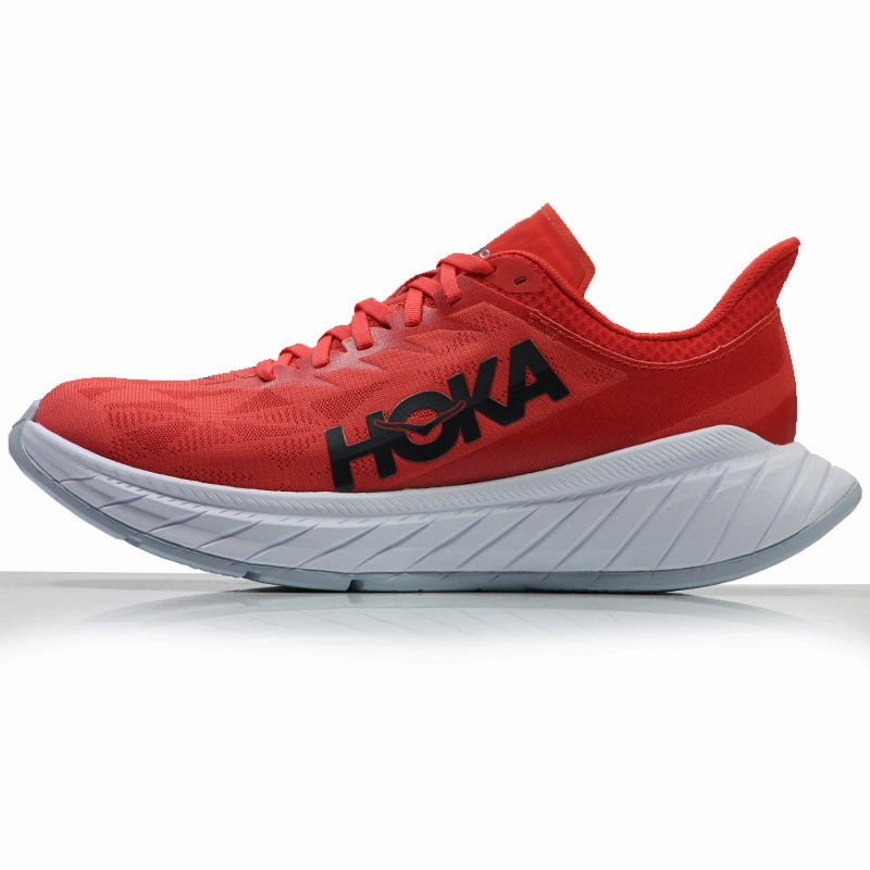 Good Running Shoes For Plantar Fasciitis Hoka One One Carbon X 2 Women's Running Shoe - Hot Coral/Black Iris