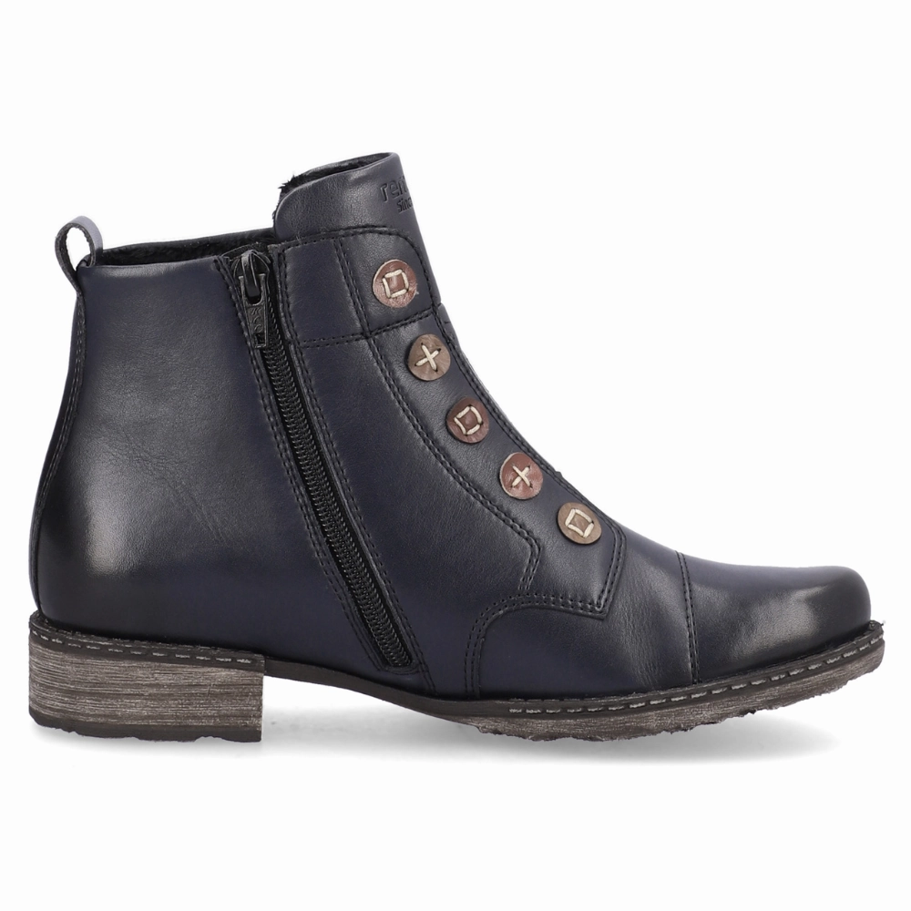 Bovver Boots Remonte D4392 Chandra 92 Navy Leather Bootie (Women's)