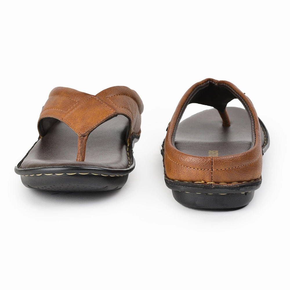 Coolers Tan Casual Slippers For Men AVN-08 By Liberty Fake Tasman Slippers