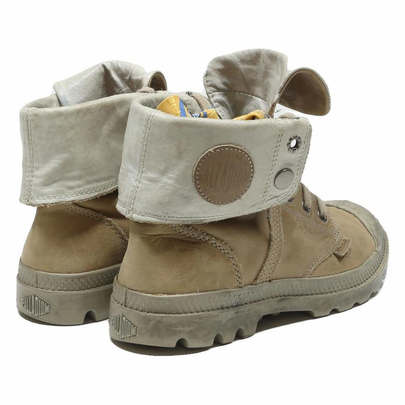 PALLADIUM Pampa Hi Womens Beige Leather Ankle Boots UK 5 Fold Down Collar Casual Farm Boots
