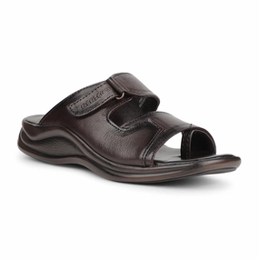 Wedge Heeled Slippers Healers Brown Casual Slipper For Men 2013-906 By Liberty