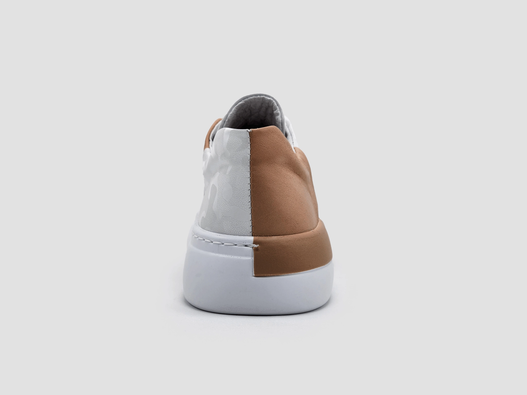 Women's Classic Camo Leather Sneakers - White/Pink Line Dance Sneakers