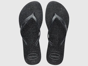 Christmas House Slippers HAVAIANAS FANTASIA GLOSS - BLACK.GREY