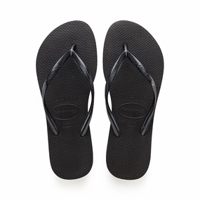 Dark Brown Slippers HAVAIANAS SLIM - BLACK