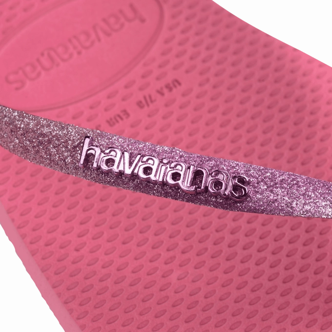 Slip On Ballet Slippers HAVAIANAS SLIM SQUARE GLITTER - VELVET ROSE