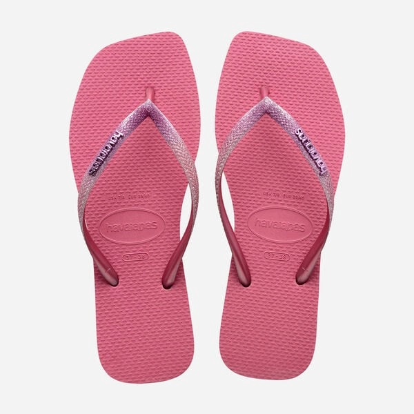 HAVAIANAS SLIM SQUARE GLITTER - VELVET ROSE Big Buckle Slide Sandal