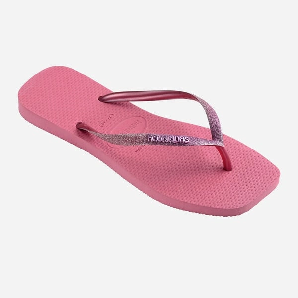 HAVAIANAS SLIM SQUARE GLITTER - VELVET ROSE Korean Slippers