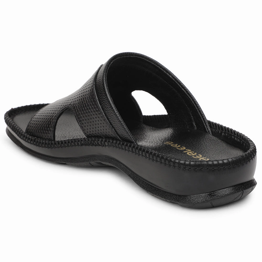 Kitten Heeled Slippers Healers Black Casual Slipper For Men CSS-24 By Liberty