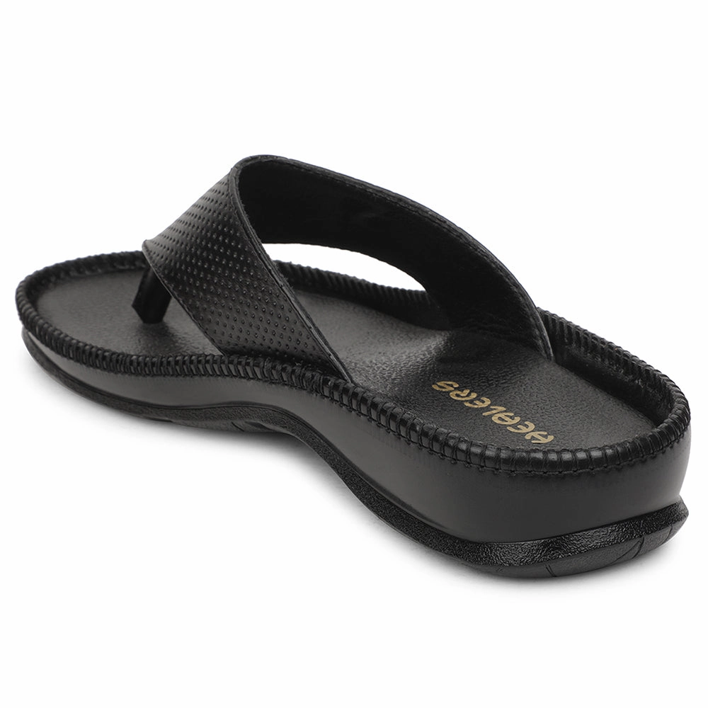 Healers Black Casual Slipper For Men CSS-25 By Liberty Feel Slides