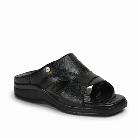 Boston Slippers Healers Black Casual Slippers For Men 2050-802 By Liberty