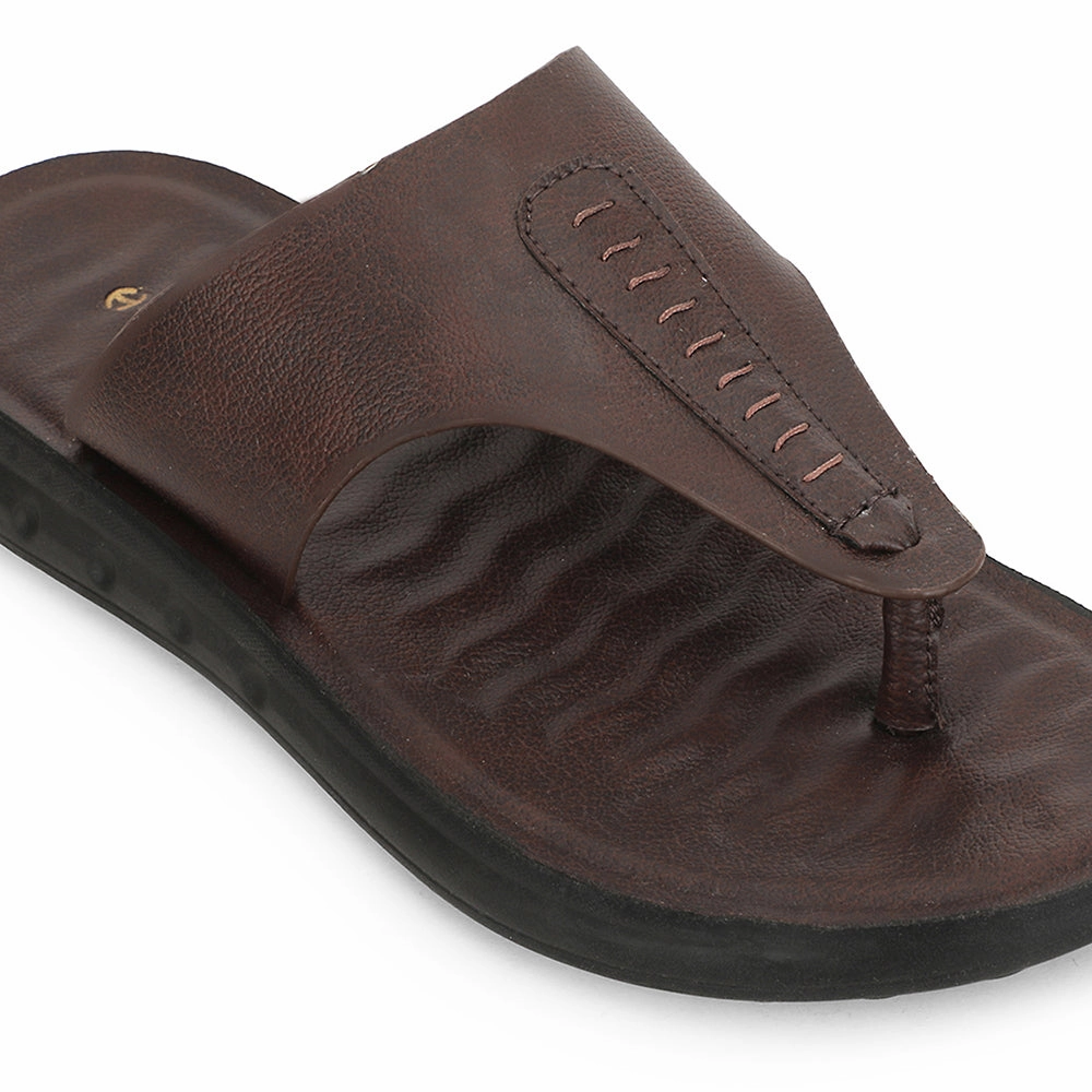 Fur Slide Slippers Healers Brown Casual Slipper For Men GHD-82 By Liberty