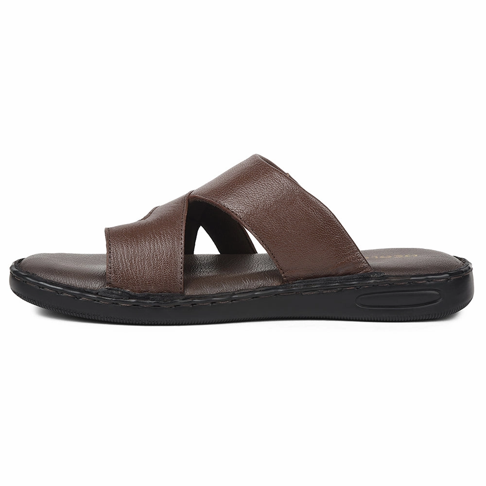 Best Shower Slippers Healers Brown Casual Slipper For Mens AOL-10 By Liberty