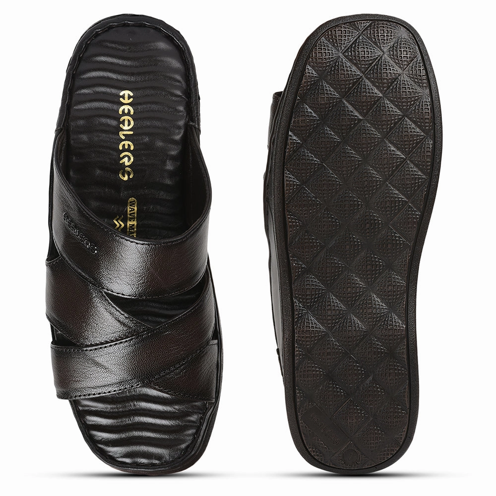 Healers By Liberty Men 2191-51 Brown Casual Slippers Toe Shoes Ballet Slippers