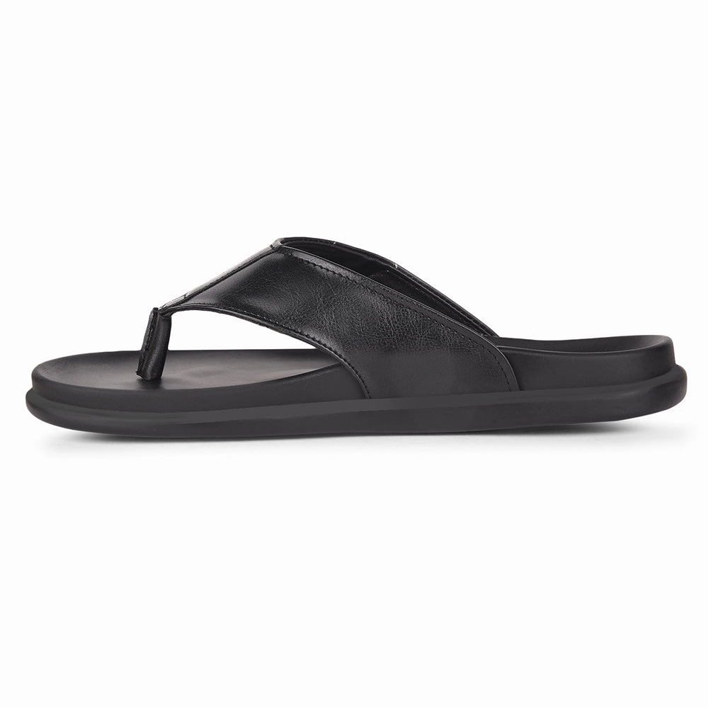 Healers Casual Black Slippers For Men LEEKS-1 By Liberty Oooh Geez Slippers