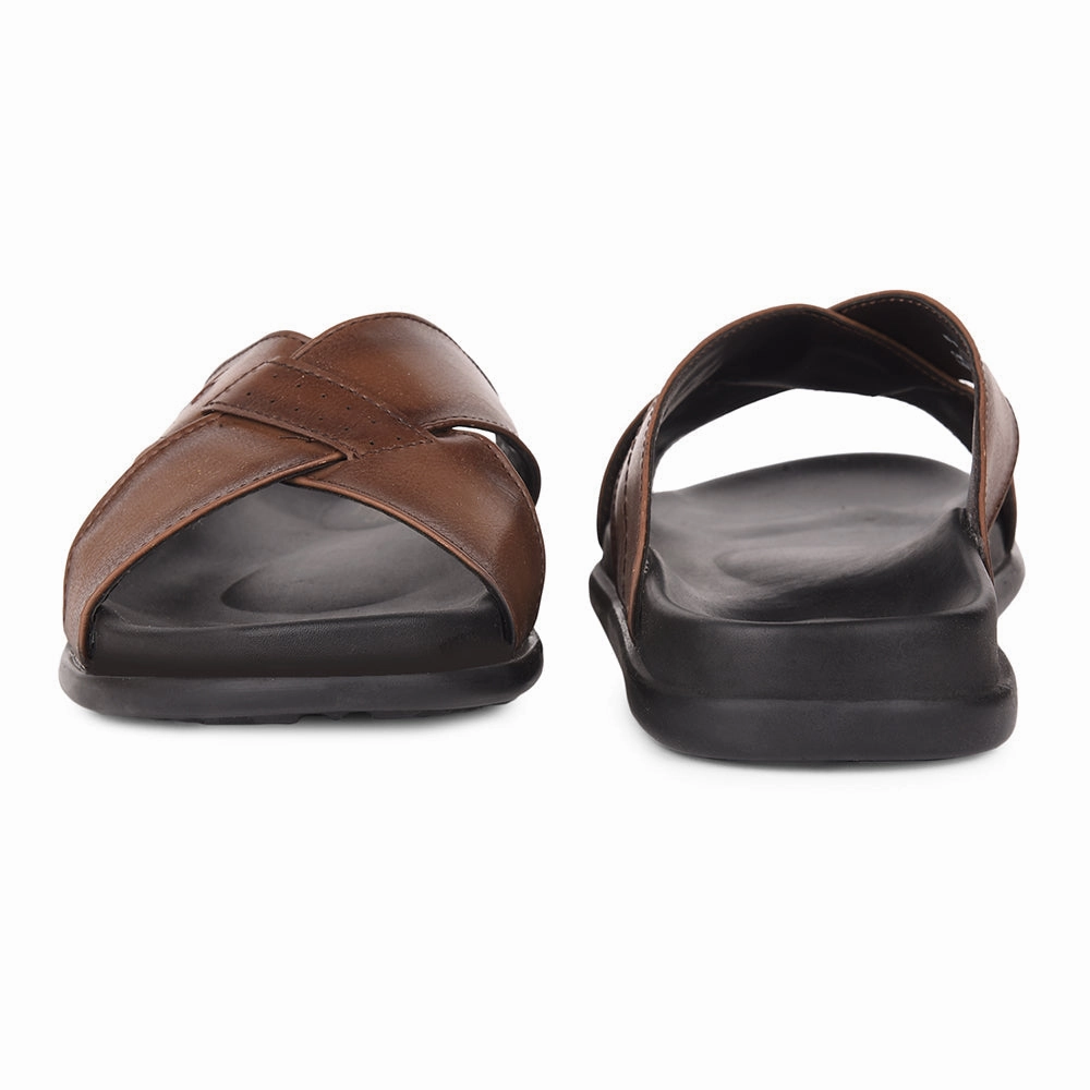 Healers Casual Tan Slippers For Men LEEKS-2 By Liberty Safety Slippers