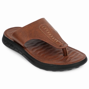 Healers Tan Casual Slipper For Men GHD-82 By Liberty Slip Knock Off