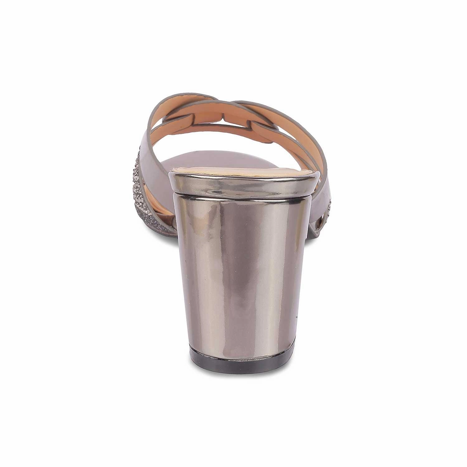 Tresmode Luxe Pewter Women's Dress Block Heel Sandals Sandals South Coast Resort Whitehouse