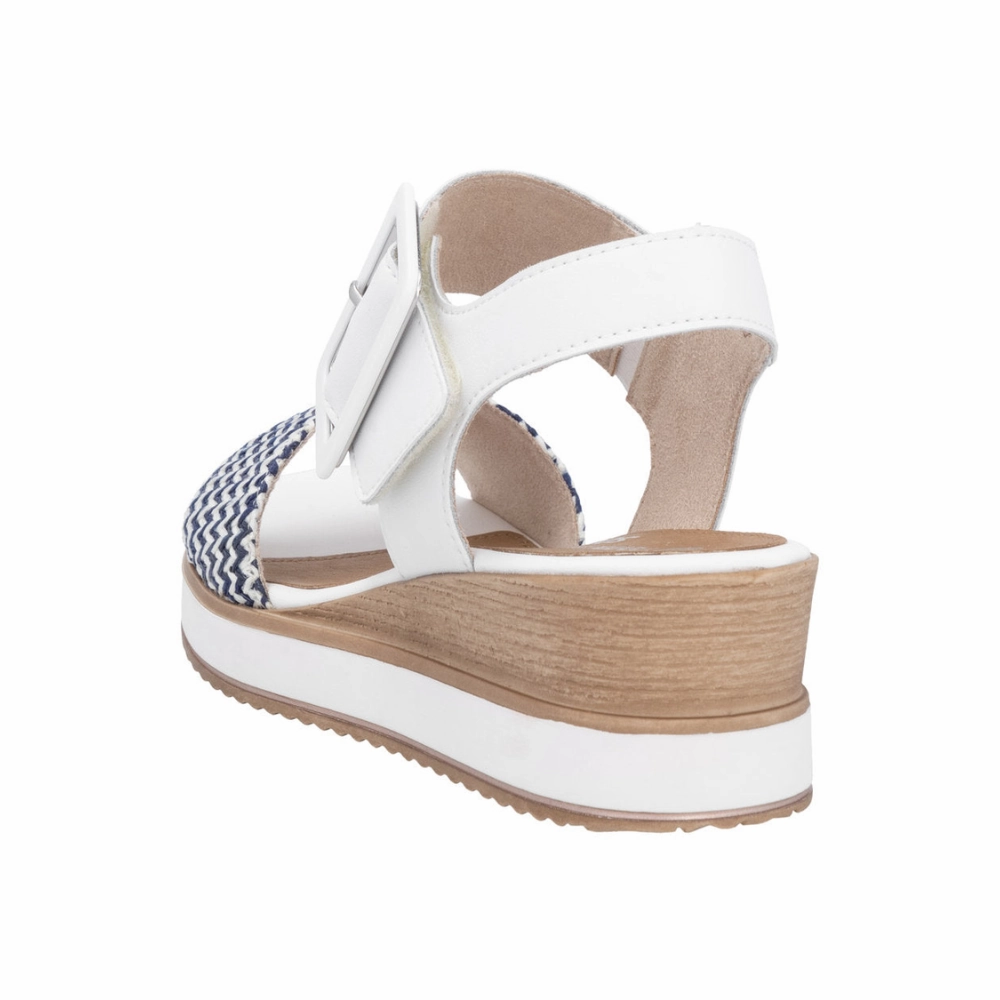 Remonte Jerilyn 53 White Leather Sandal (Women's) Sandals Whitehouse