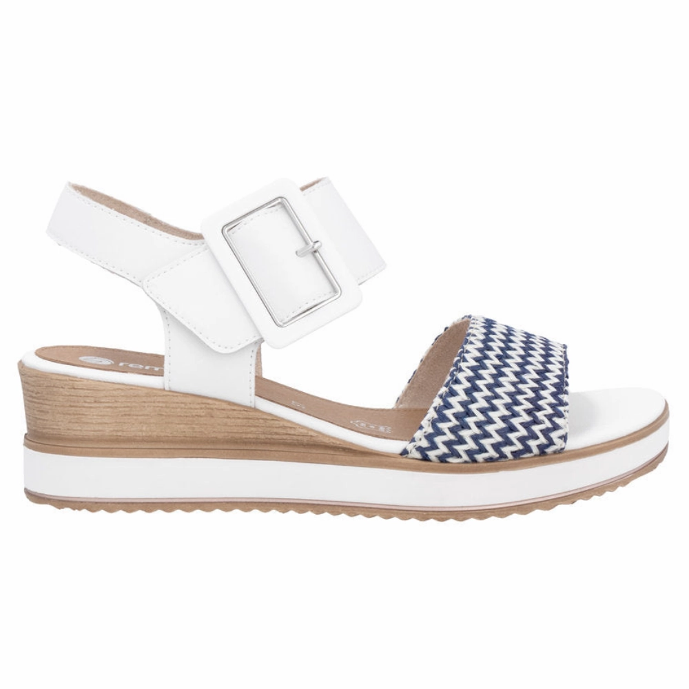 Wedding Flats And Sandals Remonte Jerilyn 53 White Leather Sandal (Women's)