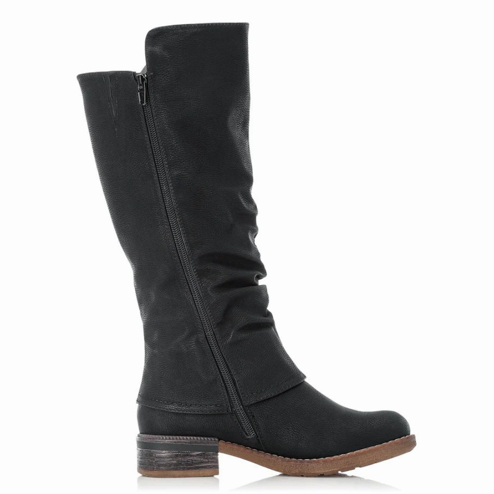 Rieker Fabrizia 52 Black Tex Tall Boot (Women's) Royal Canadian Boots