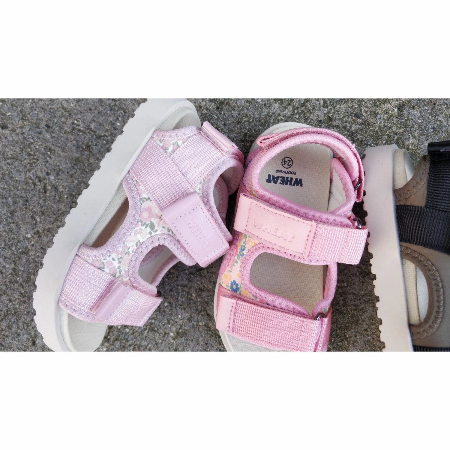 Wheat Multi Flowers Sandal Mandy Sandals With Arches