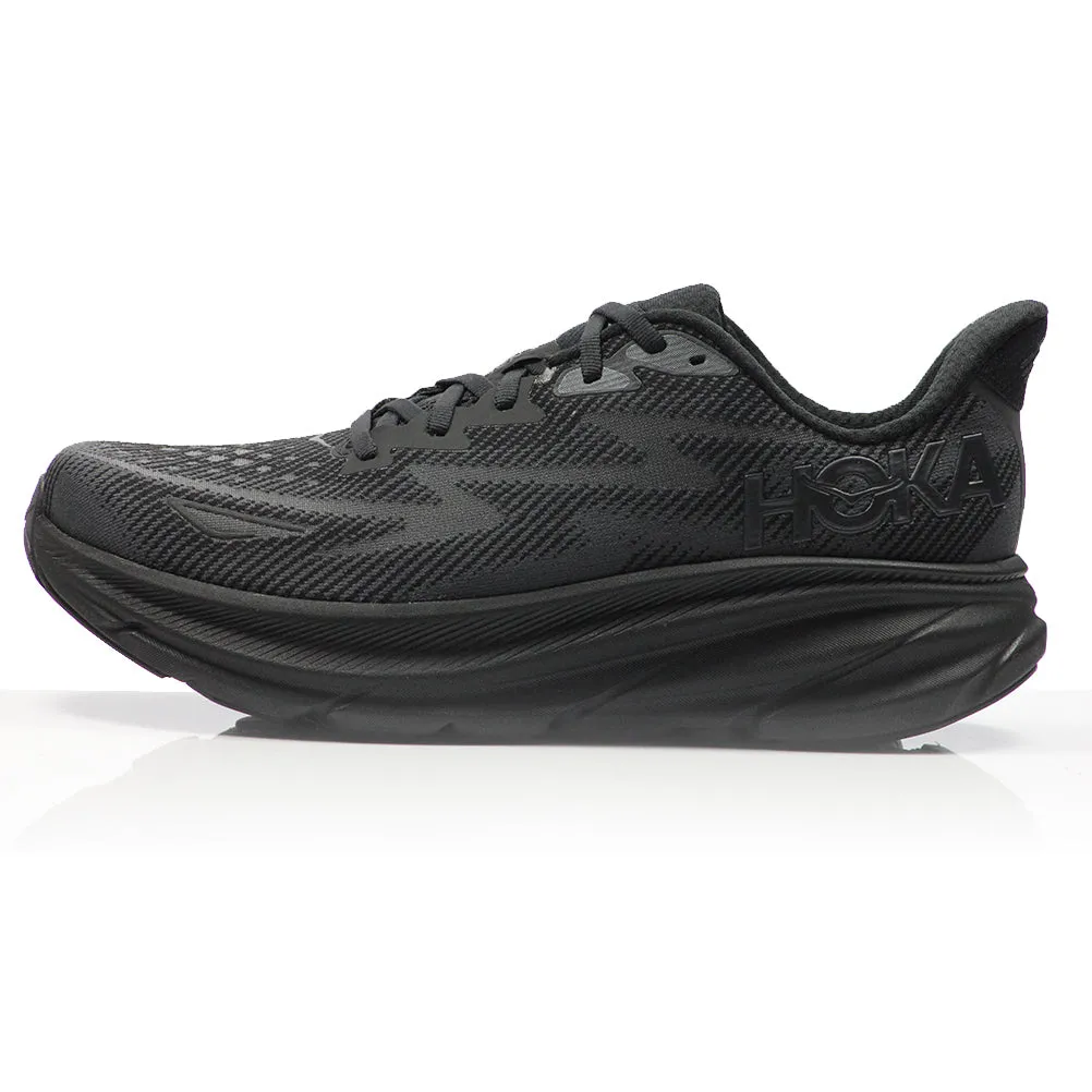 Best Running Shoes Knee Pain Hoka One One Clifton 9 Women's Running Shoe - Black/Black
