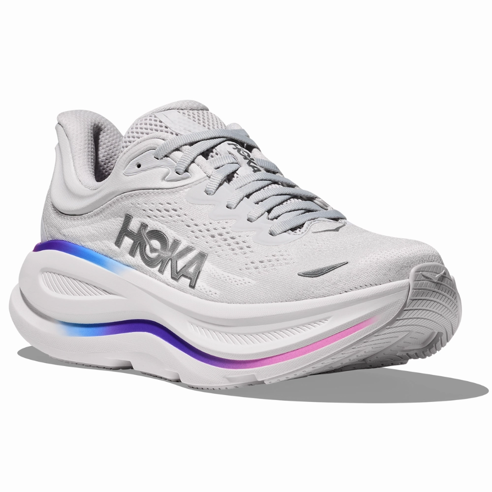 Hoka Bondi 9 Cosmic Grey/White Running Shoe (Women's) Sneakers