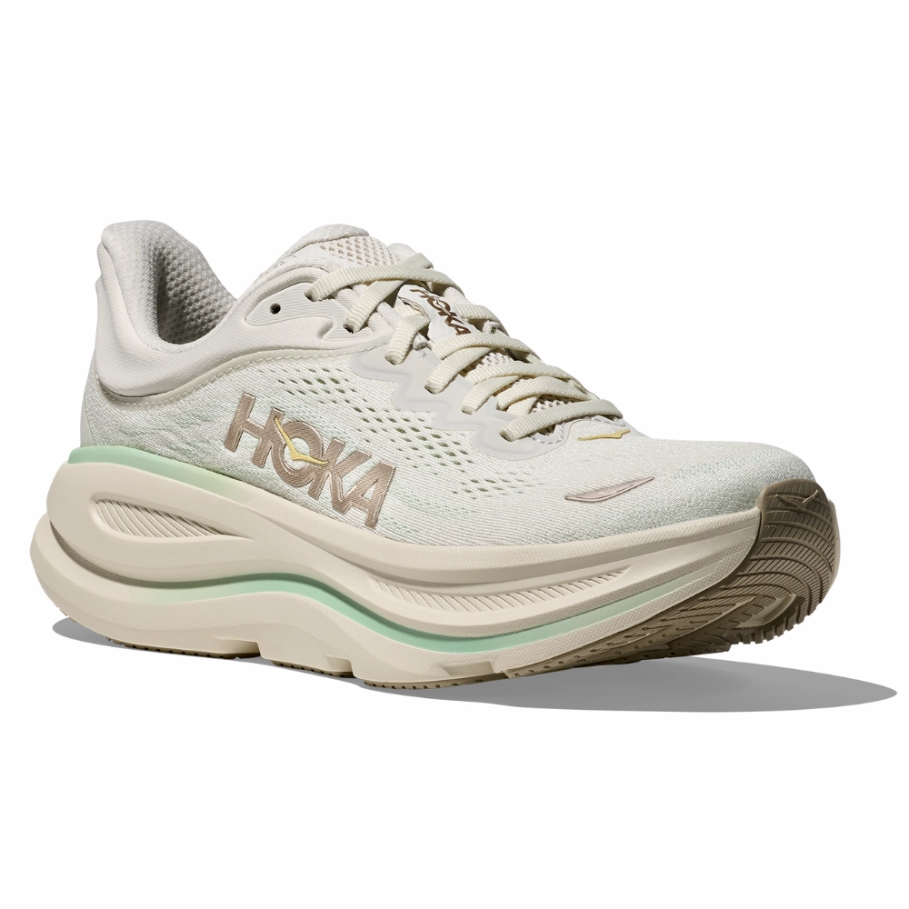 Shoes Ironman Hoka Bondi 9 Truffle Salt/Sea Glass Running Shoe (Women's)
