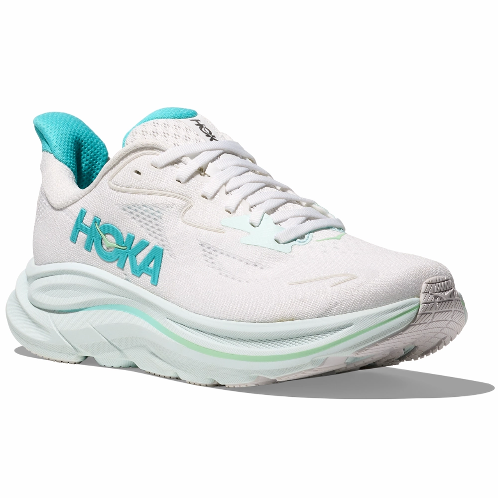 Torrance Hoka Clifton 10 White/Cielo Blue Running Shoe (Women's)