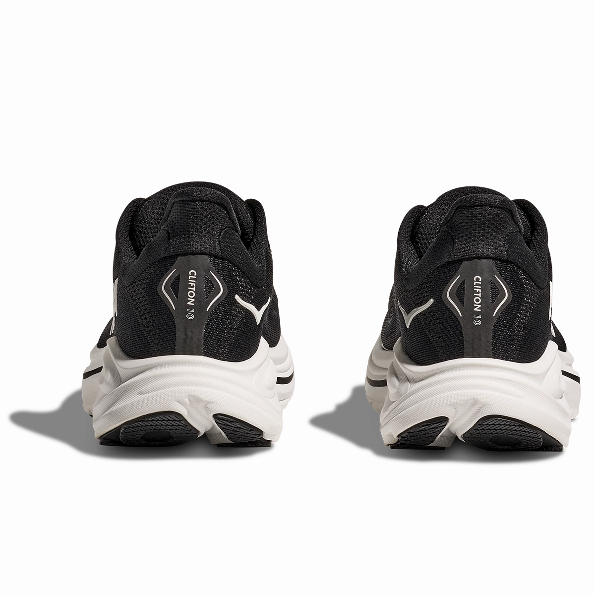 Shoes Story Hoka Clifton 10 Wide Fit Running Shoes - Womens - Black/White