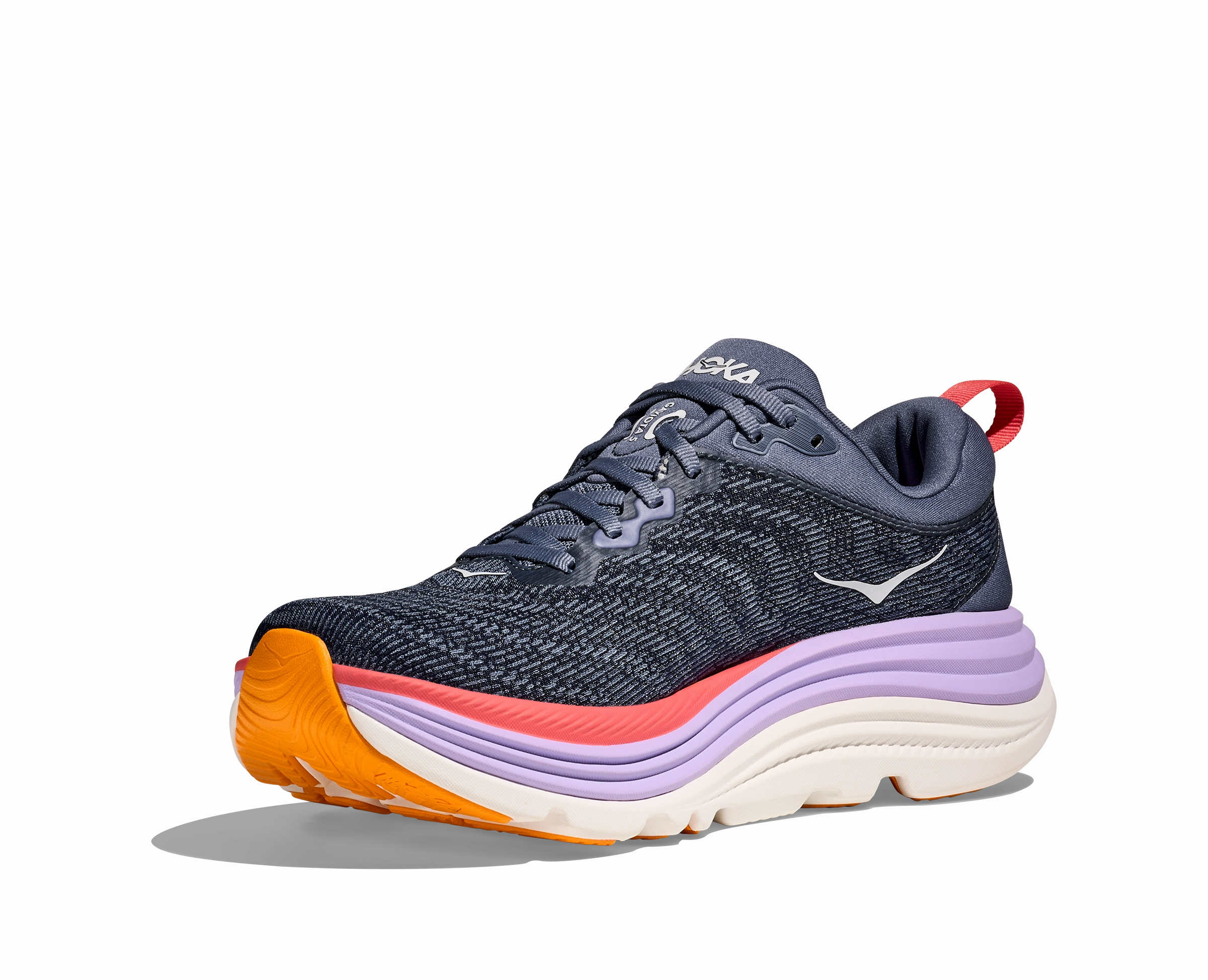 Women's Hoka Gaviota 5 (Anchor/Grapefruit) Cause Plantar Fasciitis