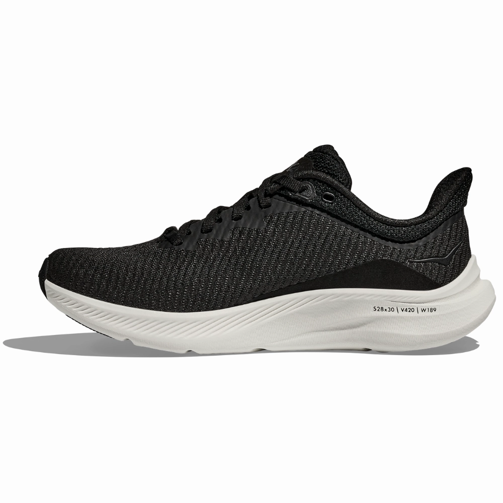 Height Increase Hoka Solimar Black/White Running Sneaker (Women's)