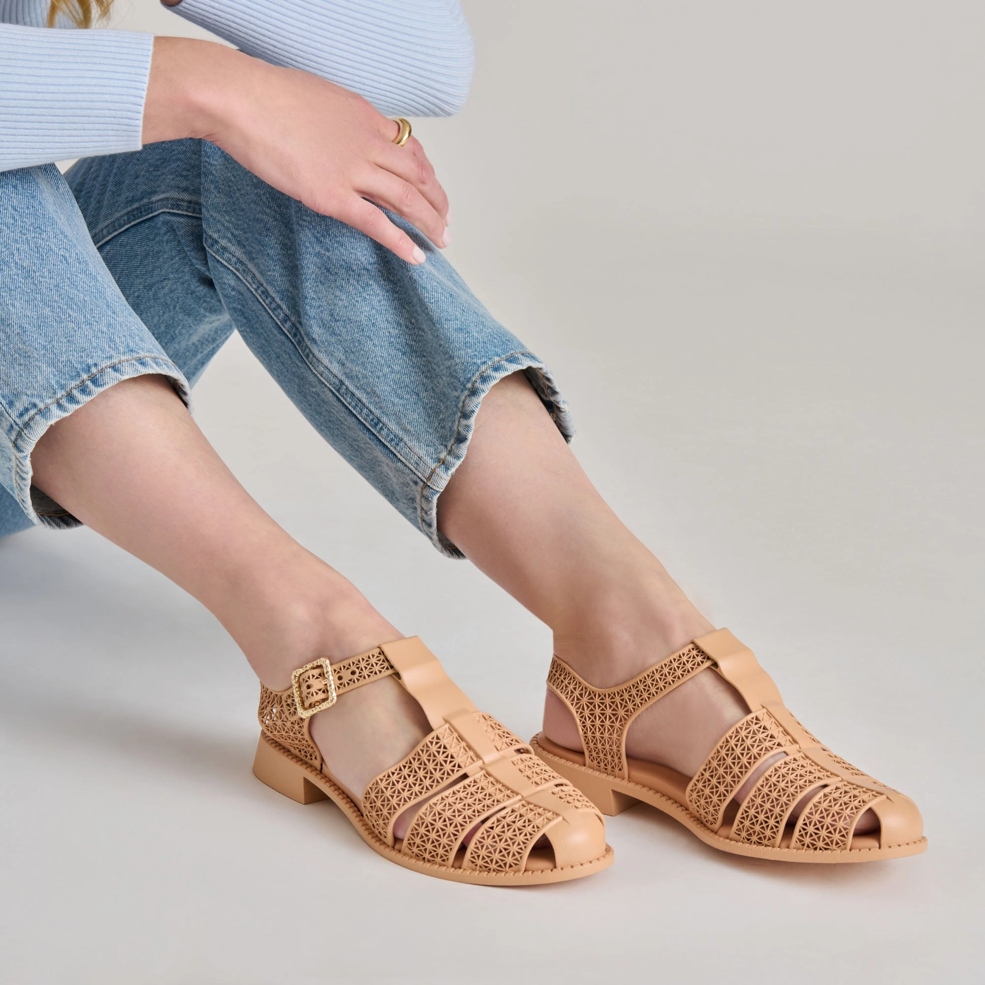 HOLIS 3D SANDALS CAFE Strappy High Heel Sandals