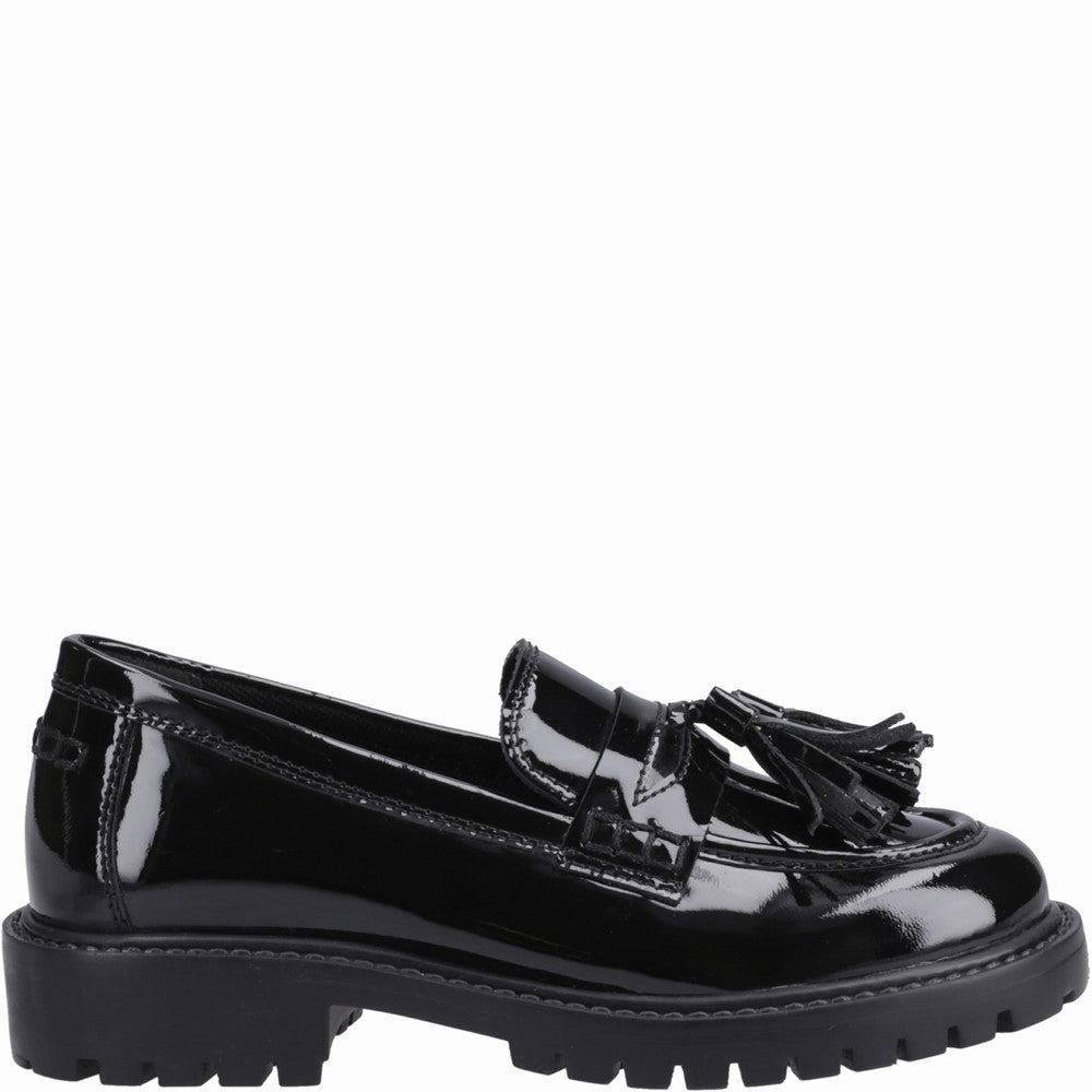 Loafers Suede Hush Puppies Abigail Patent XL Senior School Shoes