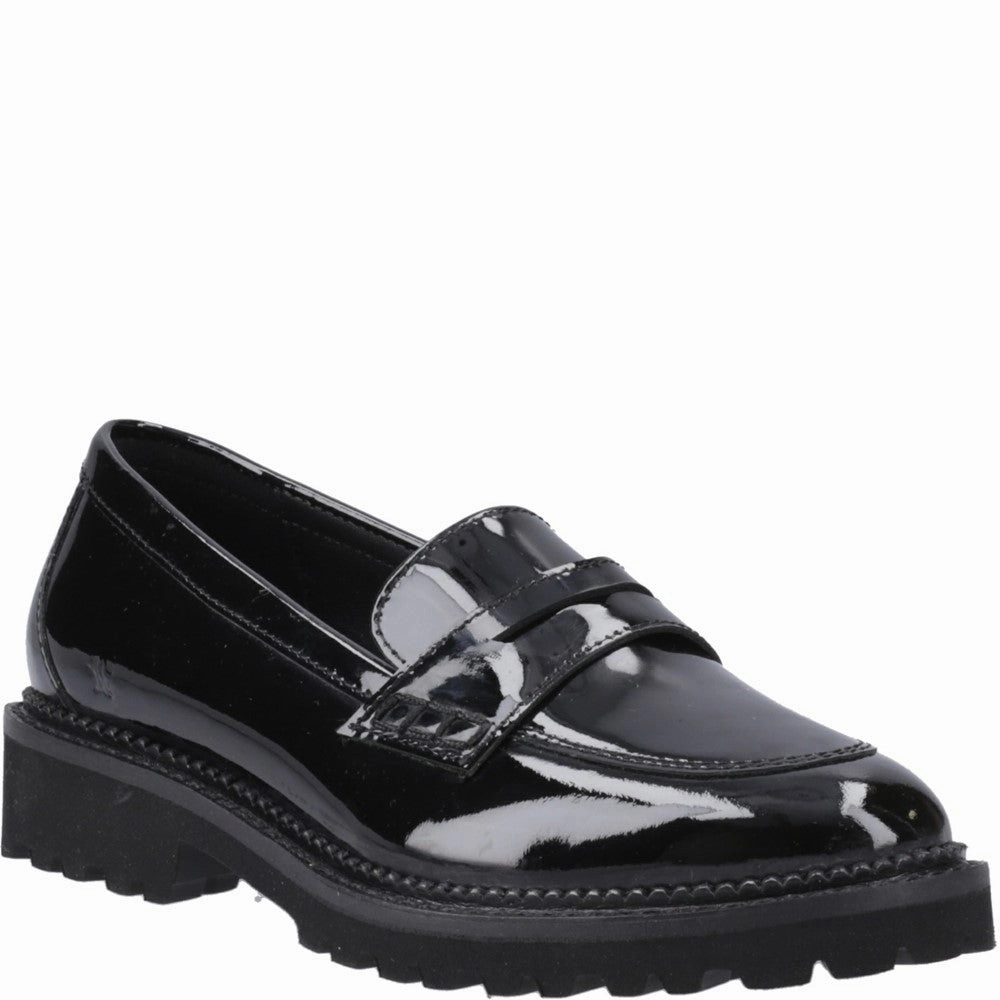 Hush Puppies Grazia Loafer Patent Junior School Shoes Designer Platform Loafers