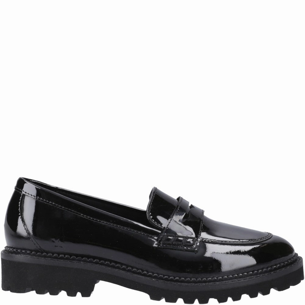Hush Puppies Grazia Loafer Patent Junior School Shoes Luxury Italian Loafers