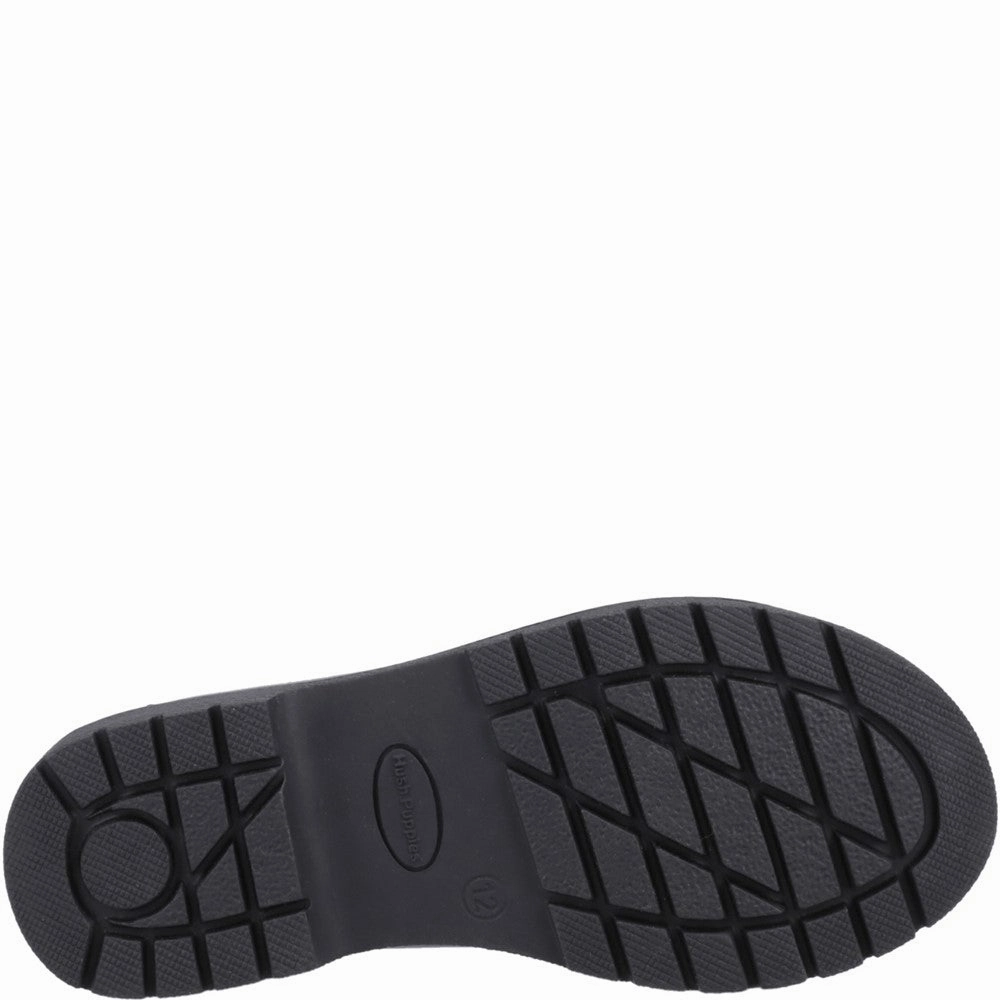 Hush Puppies Lydia Patent Senior School Shoes Size 7 Tan Leather Loafers