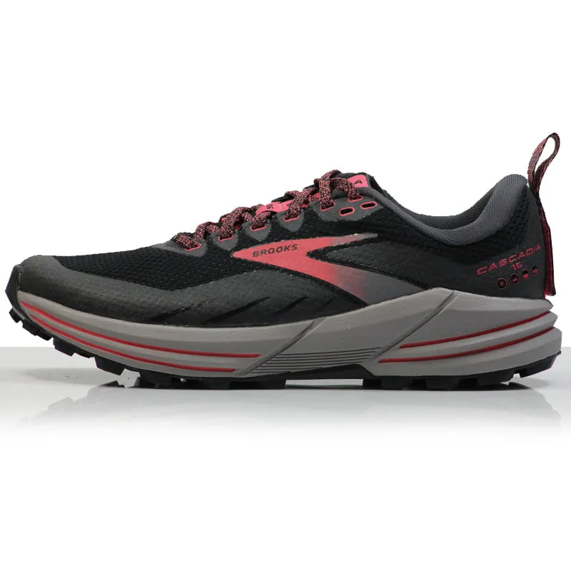 Brooks Cascadia 16 GTX Women's Trail Shoe - Black/Blackened Pearl/Coral Pokemon Firered Running Shoes