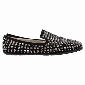Jimmy Choo Studded Smoking Slippers in Black Suede Lion King Slippers
