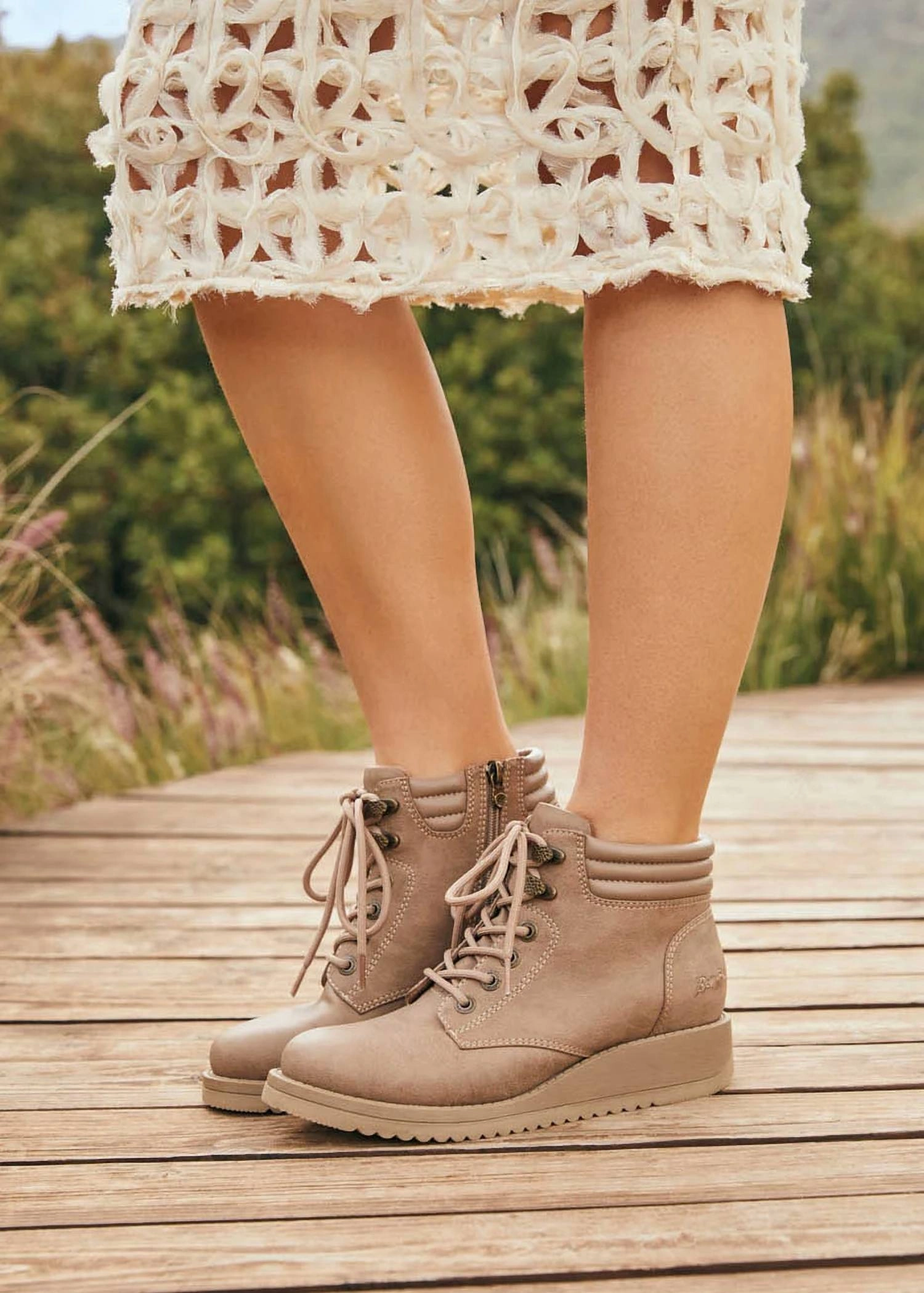 The City Boots In Almond Redwood Extra Wide Calf Boots