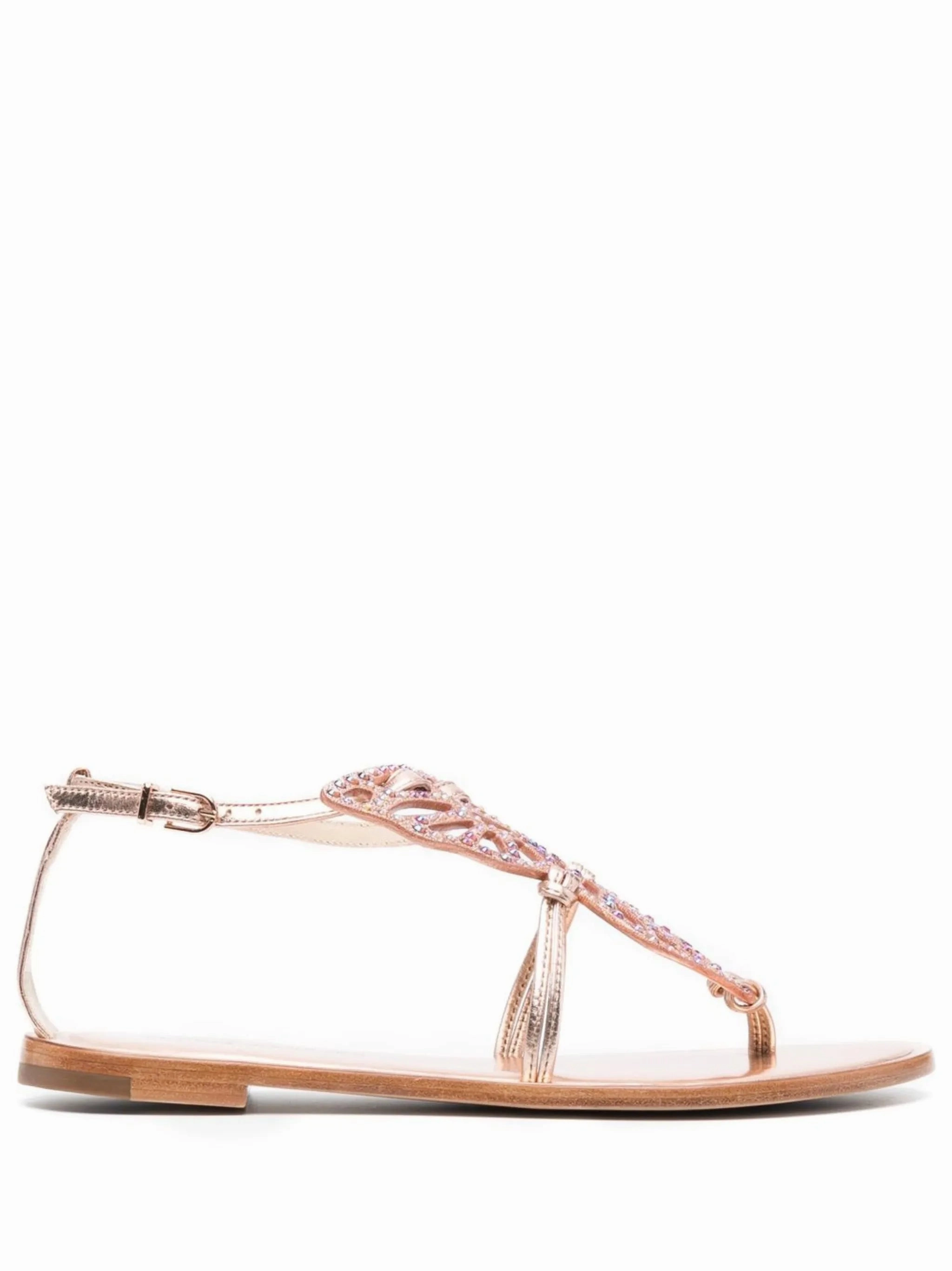 Proper Shoes For Flat Feet Butterfly crystal-embellished sandals