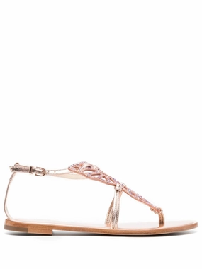 Fs Ny Shoes Flats Butterfly crystal-embellished sandals