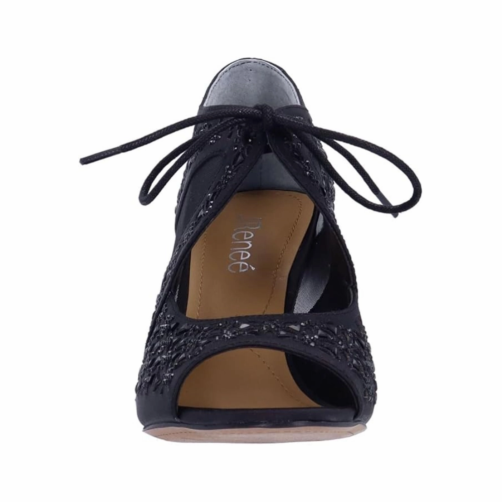 Dresses And Tennis Shoes J.Renee Kiandra Black Satin Heels (Women's)
