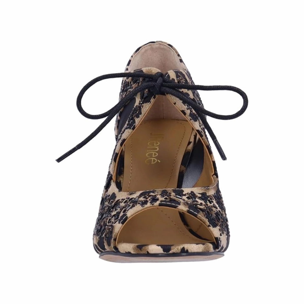 Cute Tennis Shoes J.Renee Kiandra Brown/Black Satin Heels (Women's)