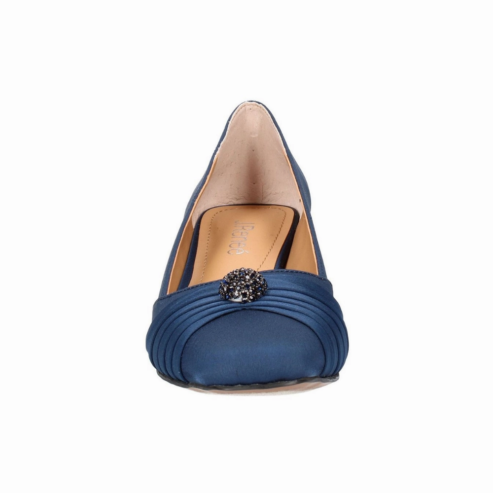 J. Renee Lariel Navy Satin Dress Pump (Women's) Ffa Dress Shoes