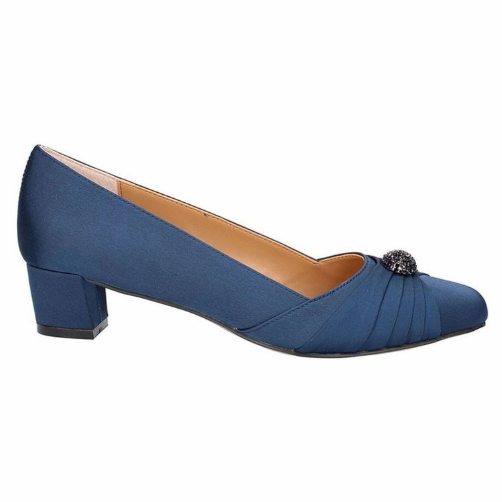 Coral Dress Nude Shoes J. Renee Lariel Navy Satin Dress Pump (Women's)