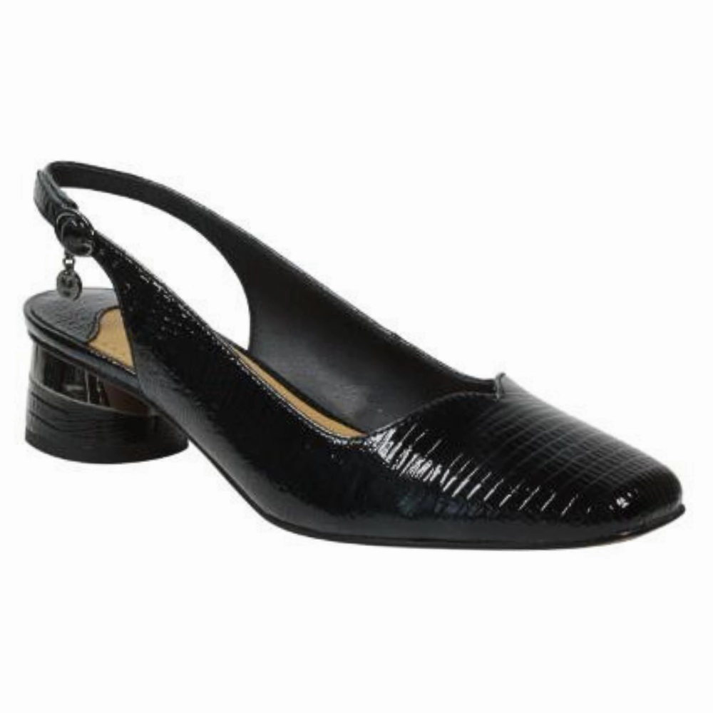 Vegan Barefoot Dress Shoes J. Renee Taveta Black Lizard Pump (Women's)